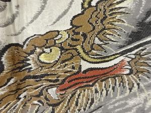 アンティーク　本場琉球絣模様織り出し緞子肩裏紋付羽二重男物羽織